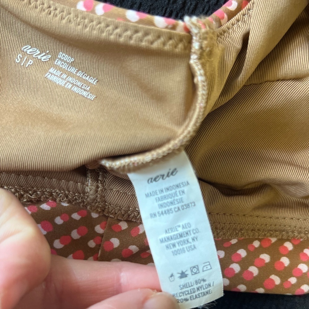 Aerie Women's Brown and Pink Bikini-and-tankini-top - Picture 4 of 4